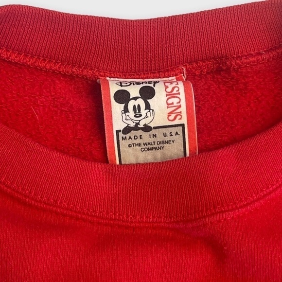 DISNEY Designs Vintage Mickey Mouse Red Colorful Crewneck Sweatshirt Made USA - Picture 5 of 7